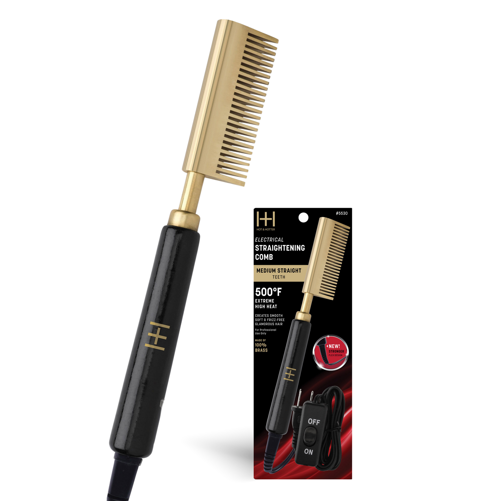 ANNIE HOT & HOTTER ELECTRICAL STRAIGHTENING COMB MED TEETH