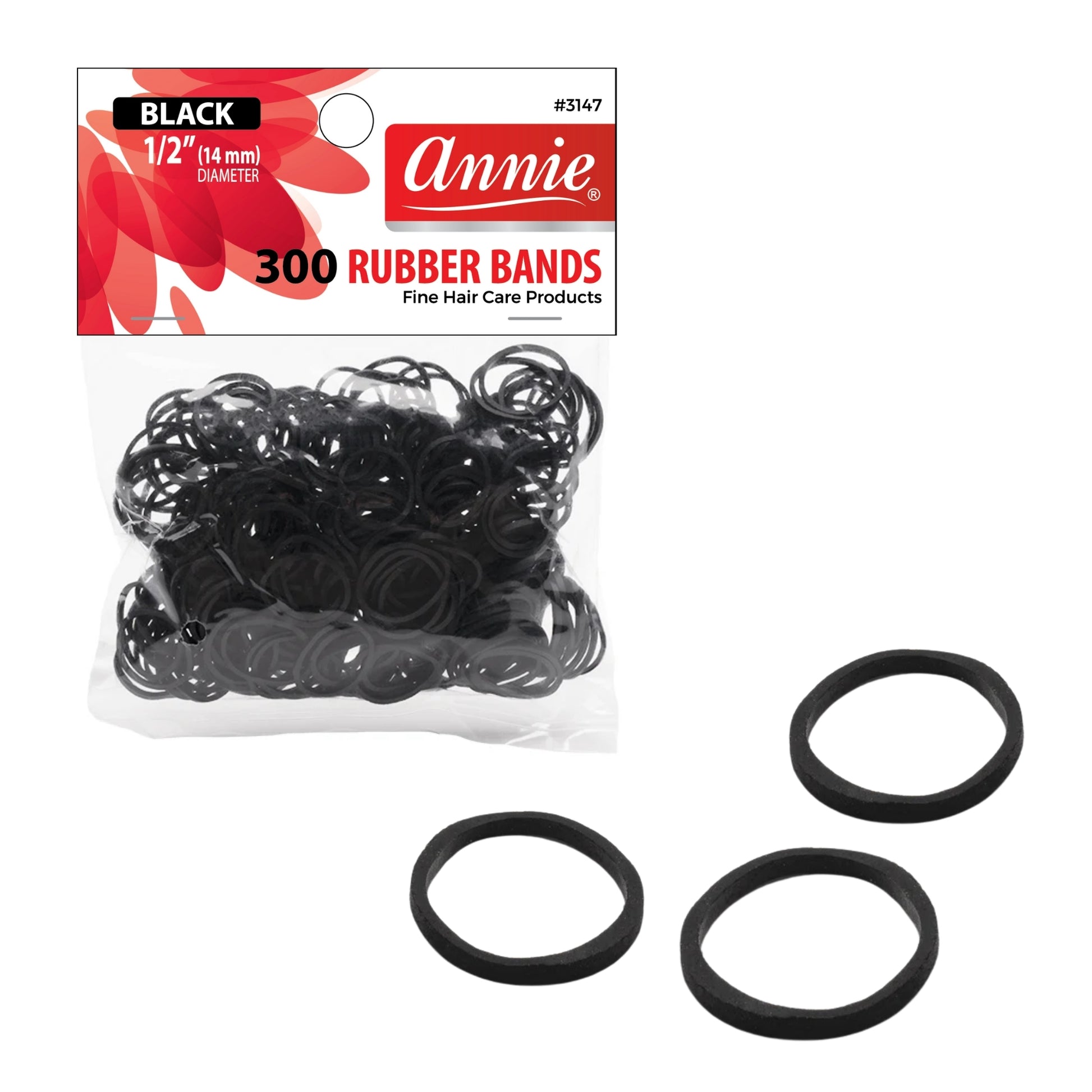 Annie Rubber Band 300 CT Black #3147