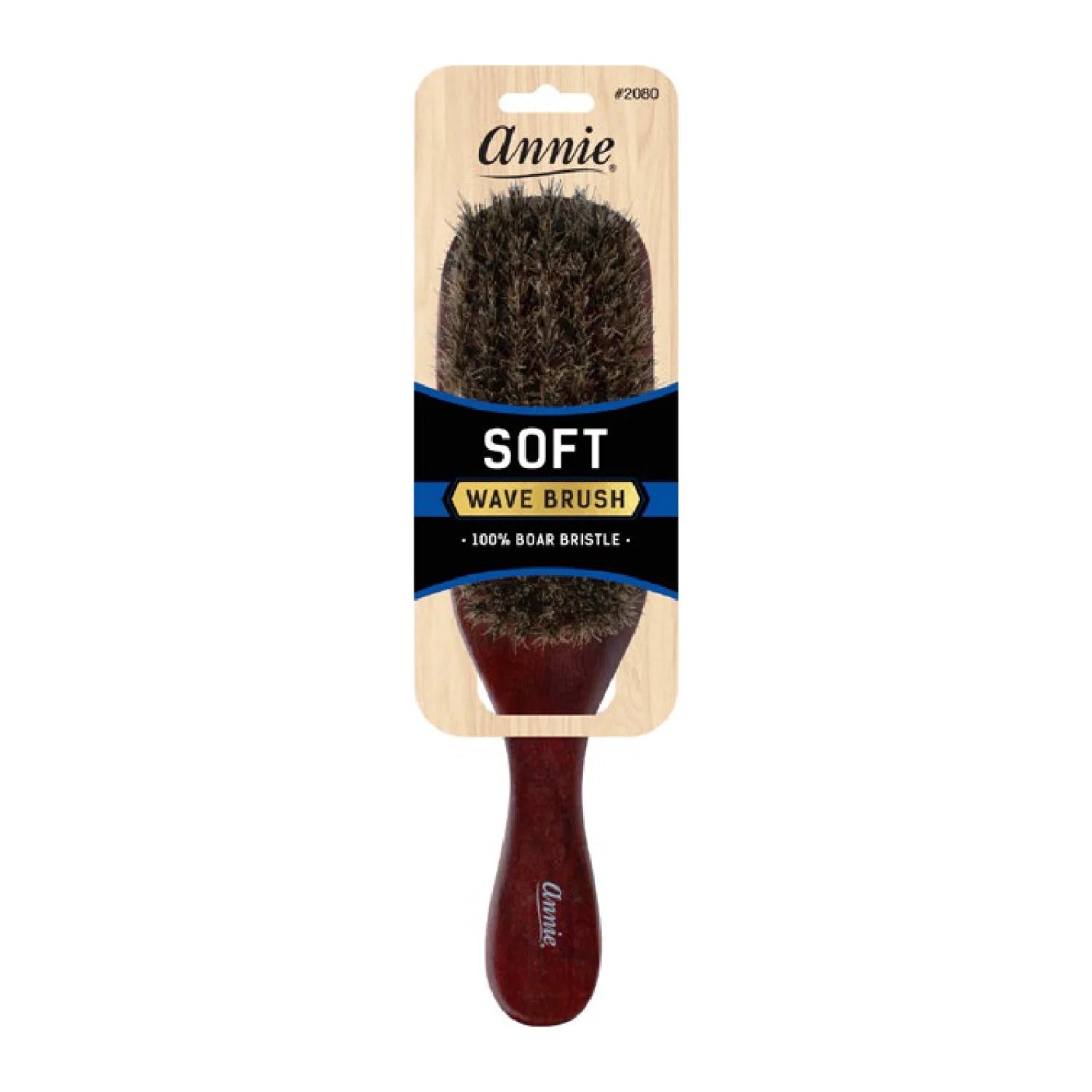 Annie Soft Wave Curved Bristle Brush 100% Pure Boar Bristles Asst Color