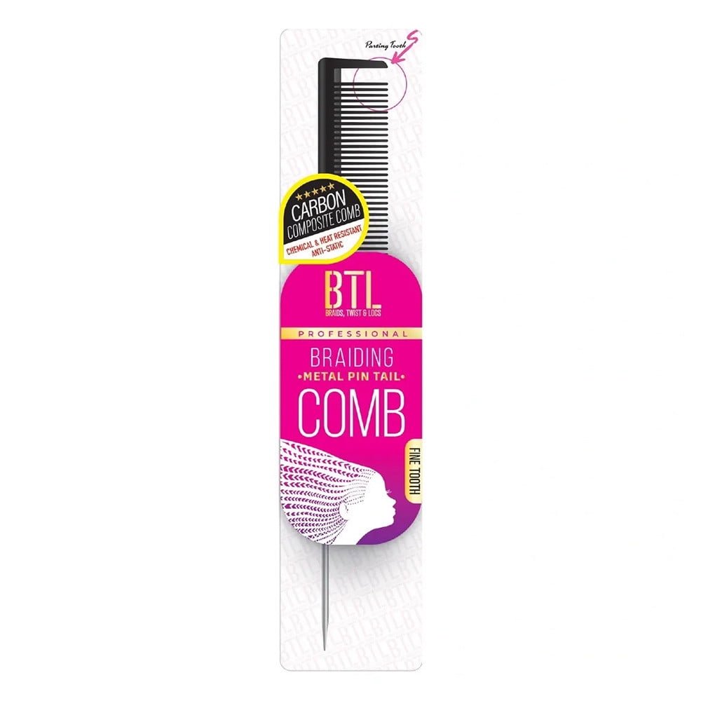 BTL Professional Metal Pin Tail Comb Assort Colors