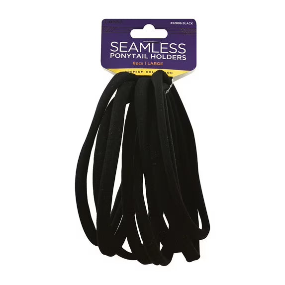 Donna Ponytail Holders Large-Black #22806
