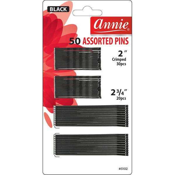 Annie 50 Assorted Pins 2 Black #3102