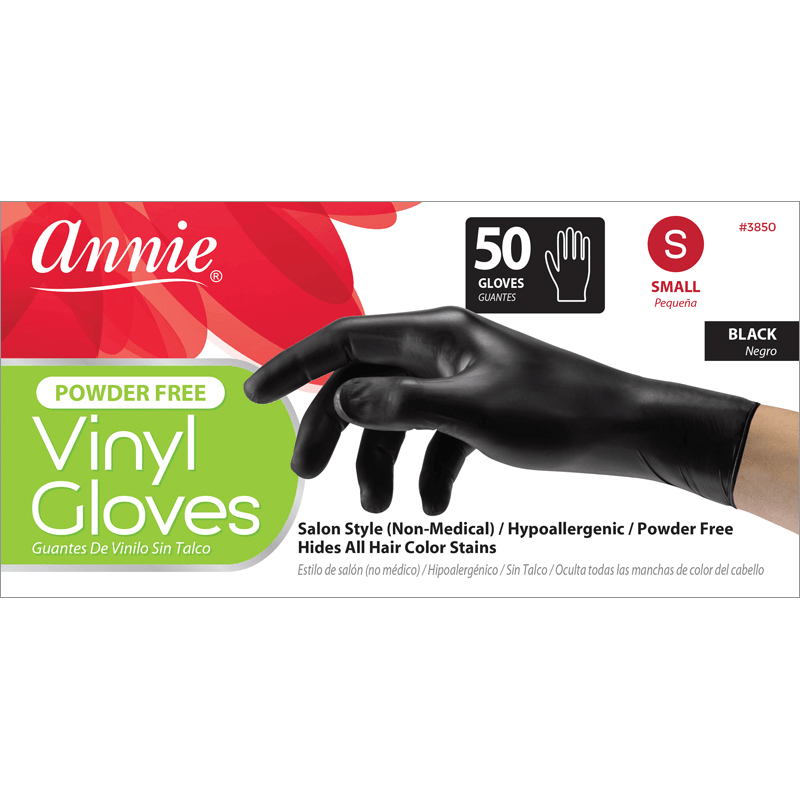 Annie Vinyl Gloves 50 CT Black