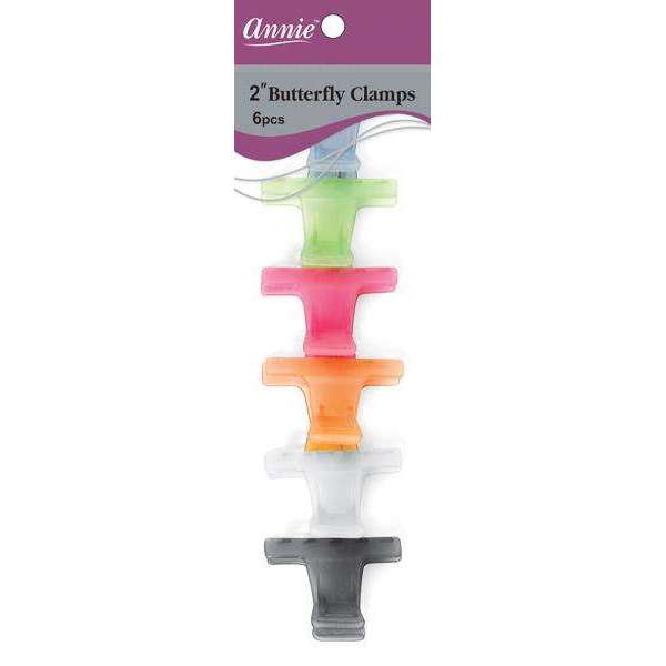 Annie Butterfly Clamps 2" 6 CT Assorted Color #3178