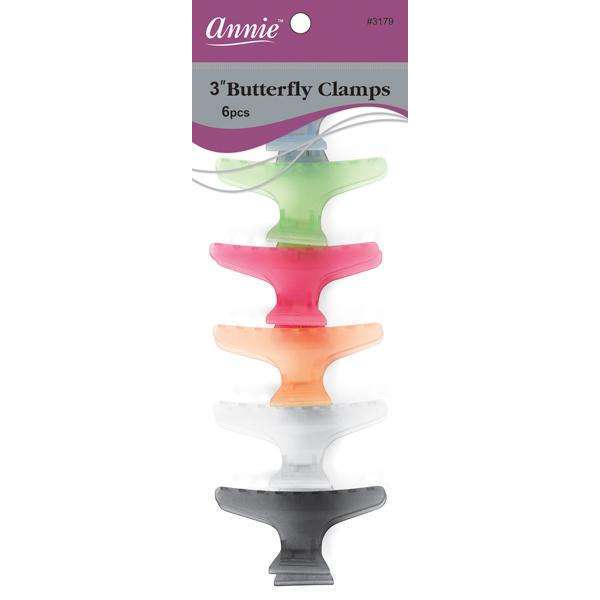 Annie Butterfly Clamps 3" 6 CT Assorted Color #3179