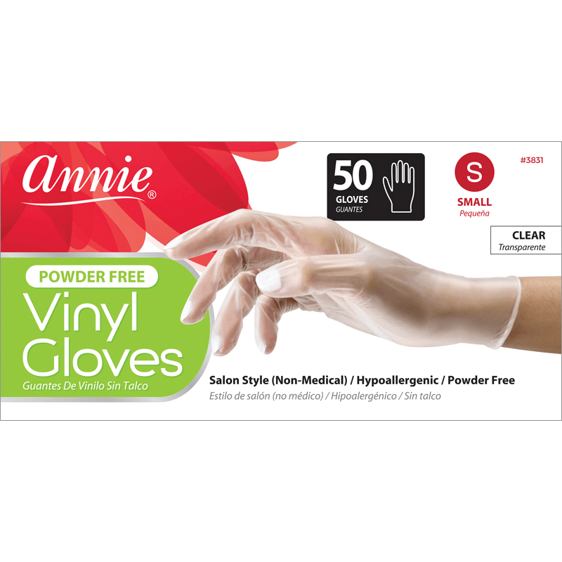 Annie Vinyl Gloves 50 CT Powder Free Clear
