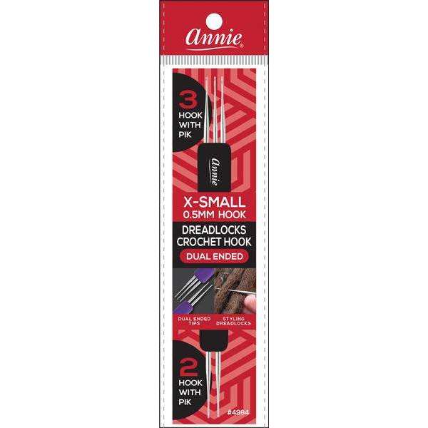 Annie Dreadlocks Crochet Needle, 3-Hook (0.5mm) w Pik, Assorted