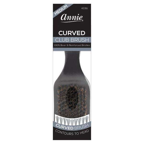 Annie Brush Wooden Soft Club Curved 100% Boar #2341