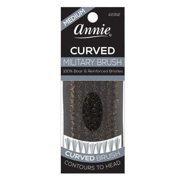 Annie Soft Military Curved Bristle Brush 100% Pure Boar Bristles Asst Color