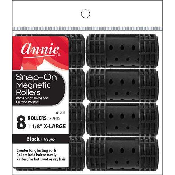 Annie Snap On Magnetic Rollers 8 CT 1 1/8 X Large #1231
