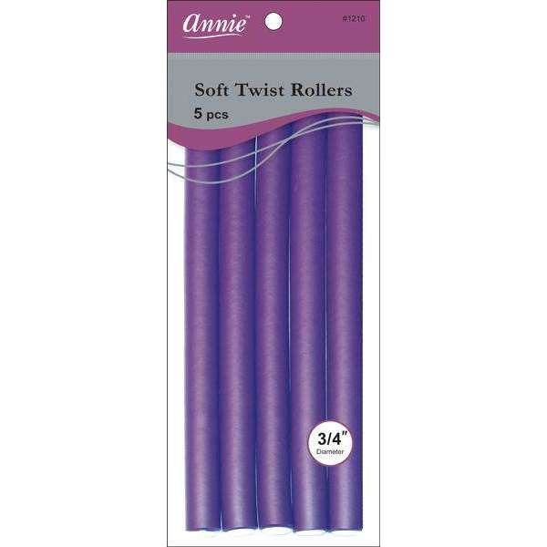 Annie Soft Twist Rollers 5 CT 10" 3/4 Purple #1210