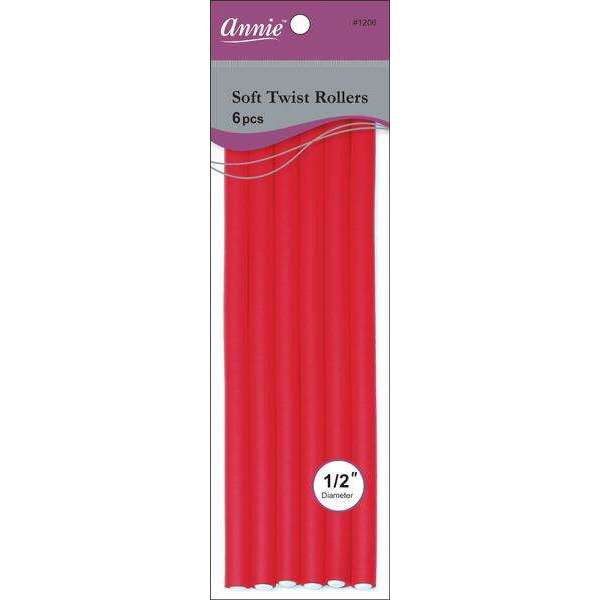 Annie Soft-Twist Rollers 6 CT 10" 1/2 Red #1206