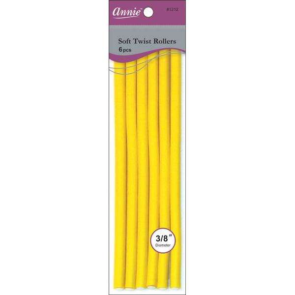 Annie Soft-Twist Rollers 6 CT 10" 3/8 Yellow #1212