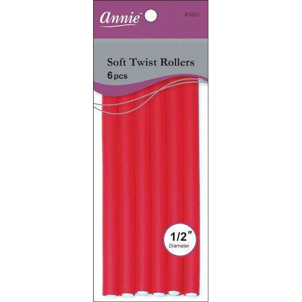 Annie Soft Twist Rollers 7" #1201 (red)