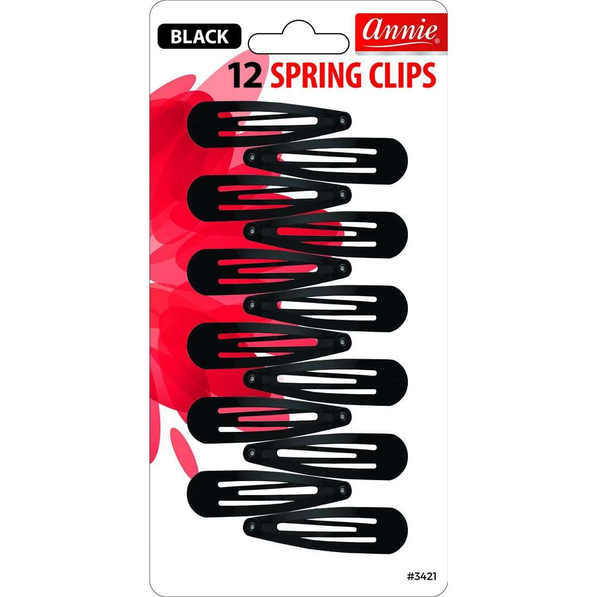 Annie Spring Clips 5cm 12ct Black