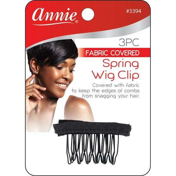 Annie spring clip with Fabric 3ct black