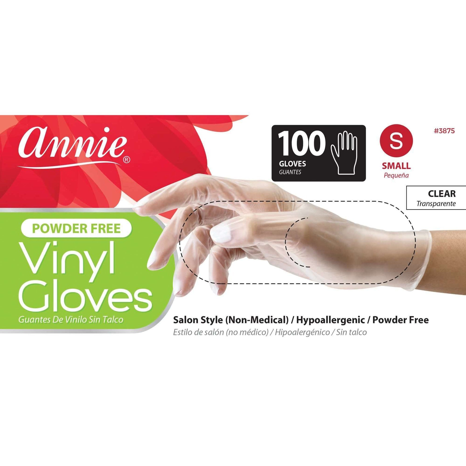 Annie Vinyl Gloves 100 CT Black (Various Sizes)