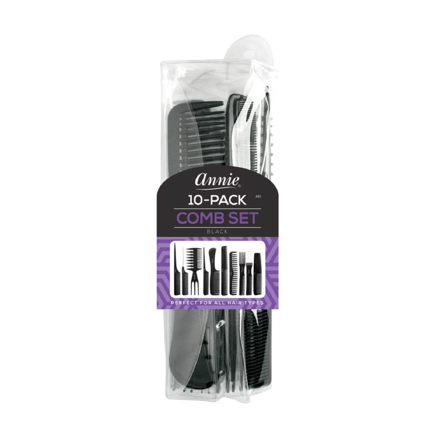 Annie Professional Comb Set 10 CT Bone #0081