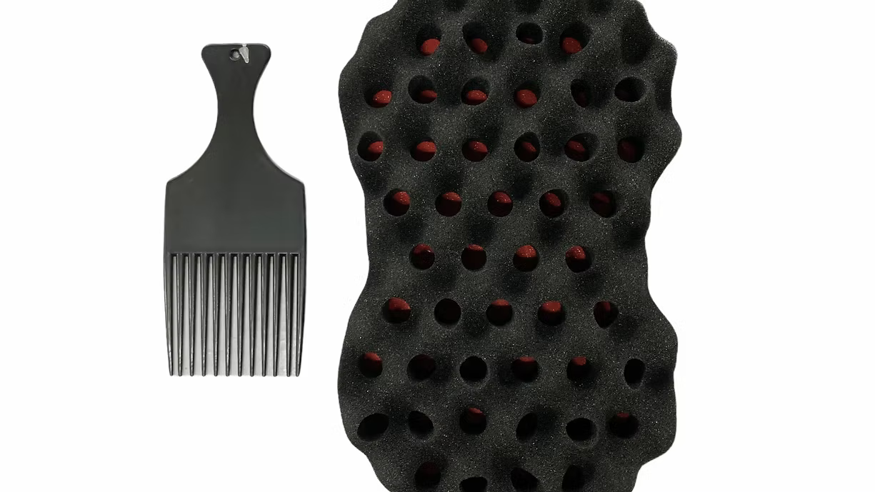 JUMBO TWO SIDE SPIKY TWIST HAIRBRUSH SPONGE WITH SMALL HOLE