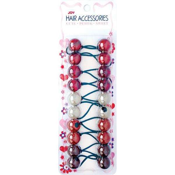 Joy Twin Beads Ponytailers 20Mm 10Ct Brown, Cream, Beige, White