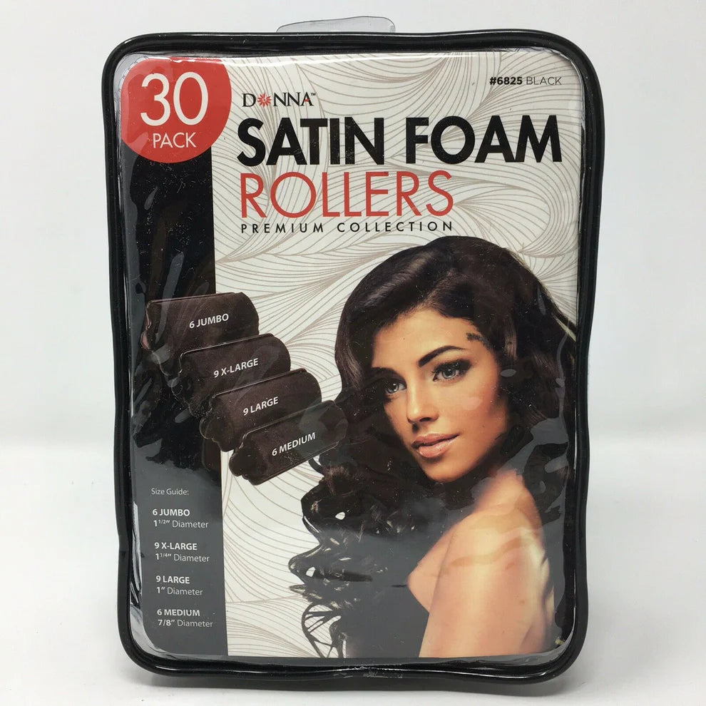 DONNA SATIN FOAM ROLLERS 30PK