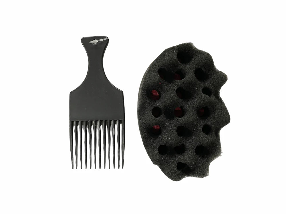SMALL ONE SIDE SPIKY TWIST HAIR BRUSH SPONGE